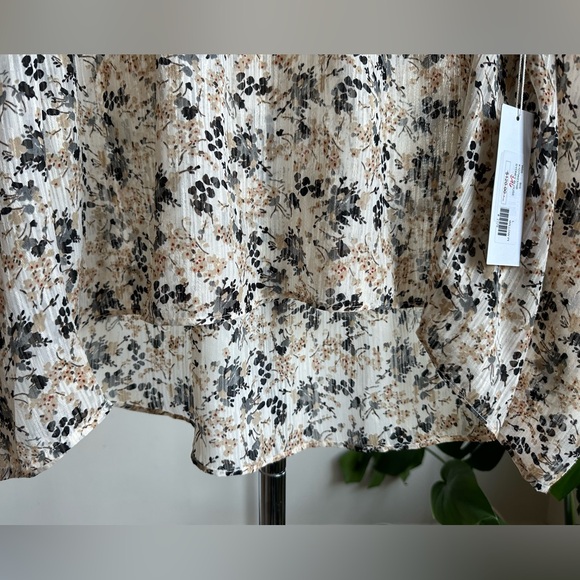 Bishop + Young Large NWT Sydney Long Sleeve V-Neck Lined Blouse Sheer Sleeves - Picture 6 of 9